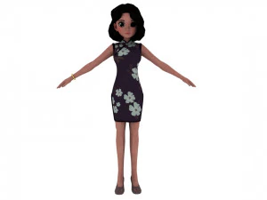 Wanita kartun Model 3D