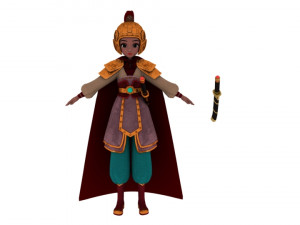 Cartoon female general 3Dモデル