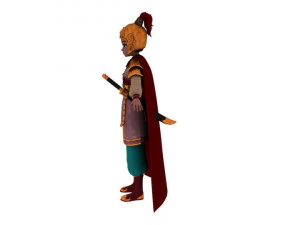 Cartoon female general 3D Model
