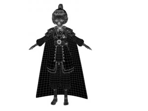 Cartoon female general 3D Model