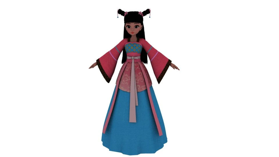 Cartoon woman 3D Model .c4d .max .obj .3ds .fbx .stl .blend