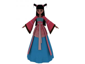 漫画の女性 3Dモデル