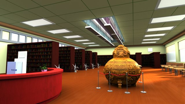 Cartoon library 3D Модель .c4d .max .obj .3ds .fbx .stl .blend 