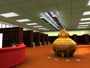 Cartoon library 3D Модель