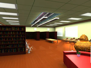 Cartoon library 3D Model