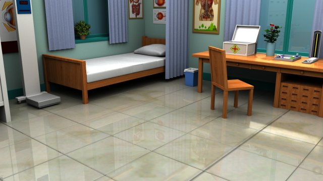 Cartoon infirmary Modelo 3D .c4d .max .obj .3ds .fbx .stl .blend 