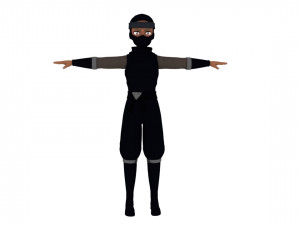 Cartoon female ninja 3D Model