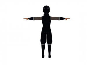 Cartoon female ninja 3D Model