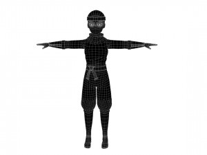 Cartoon female ninja 3D Model
