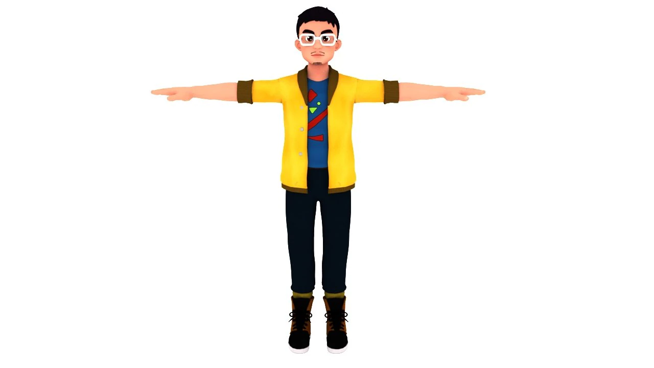 Cartoon man 3D Model .c4d .max .obj .3ds .fbx .stl .blend 