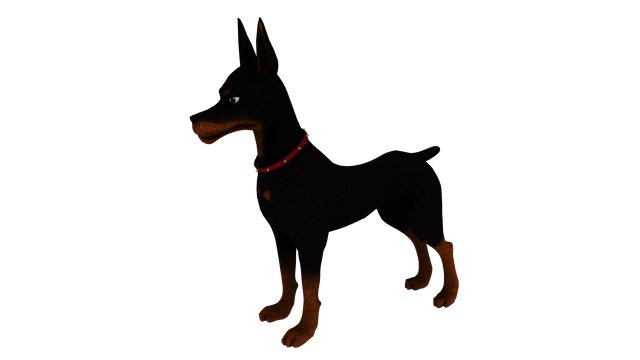 Cartoon dog 3D Model .c4d .max .obj .3ds .fbx .stl .blend 