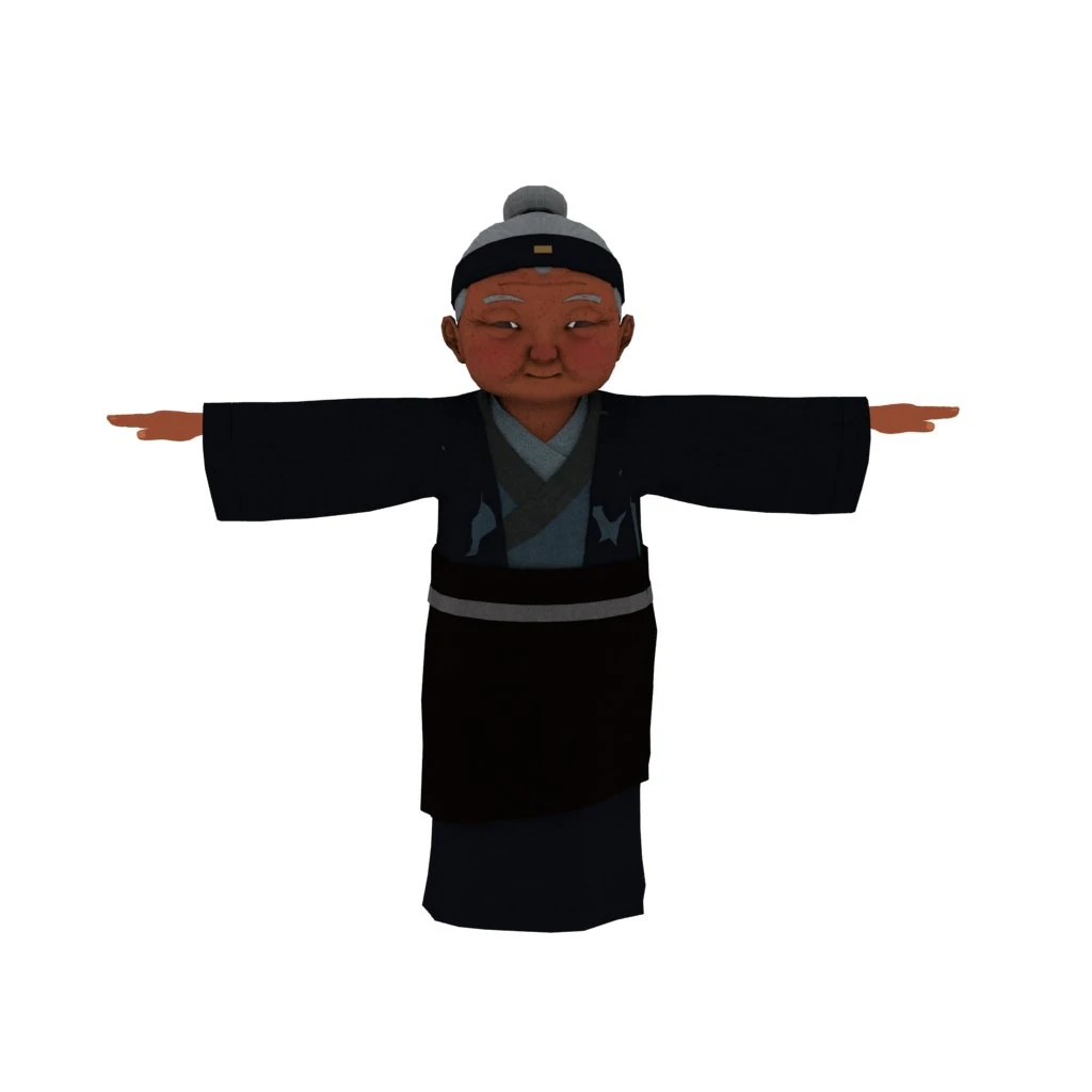 Cartoon old woman 3D Model .c4d .max .obj .3ds .fbx .stl .blend 