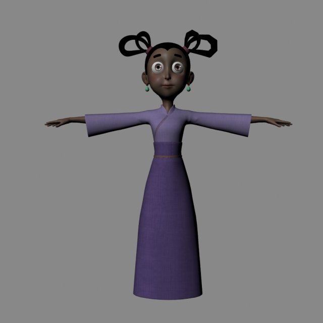 Cartoon girl Modelo 3D .c4d .max .obj .3ds .fbx .stl .blend 