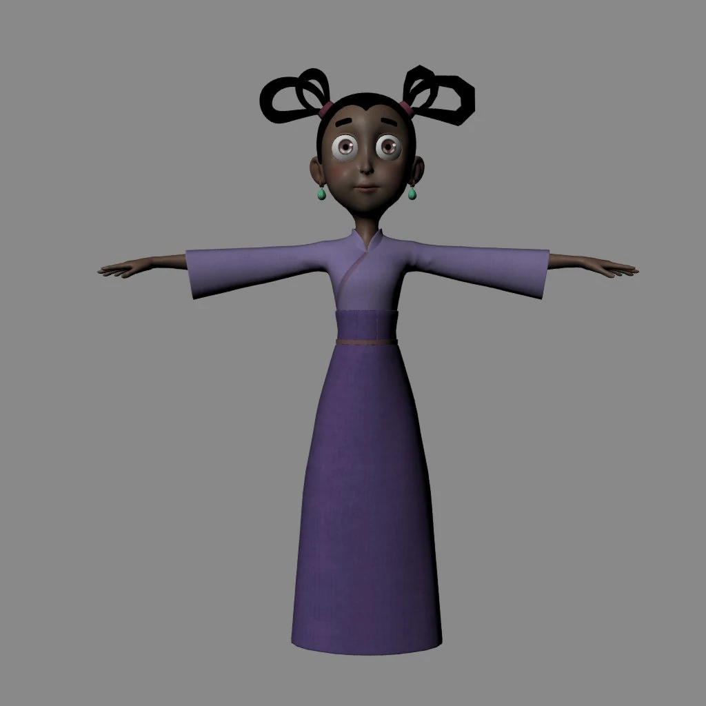 Cartoon girl 3D Model .c4d .max .obj .3ds .fbx .stl .blend 
