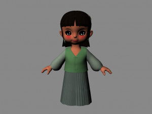 Cartoon girl 3D Model