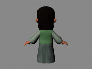 Cartoon girl 3D Model