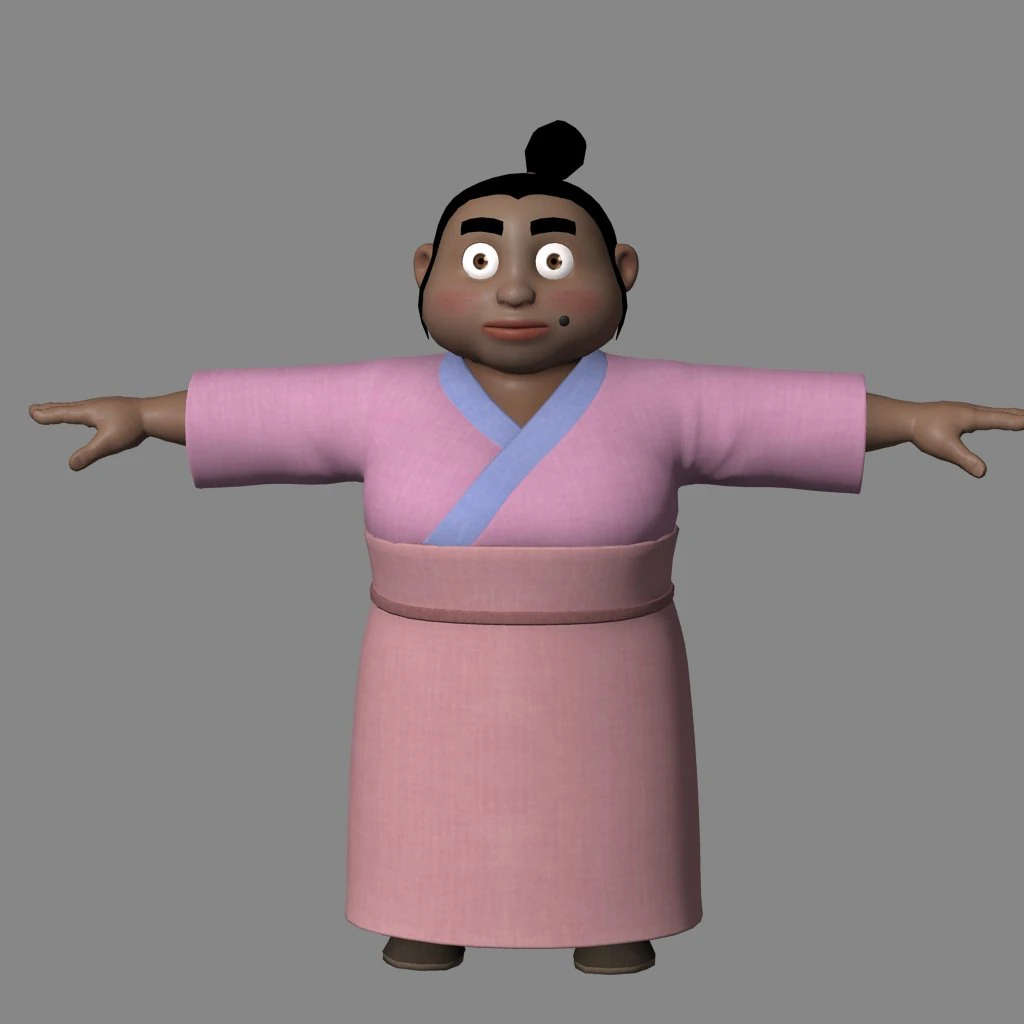 Cartoon women 3D Model .c4d .max .obj .3ds .fbx .stl .blend 