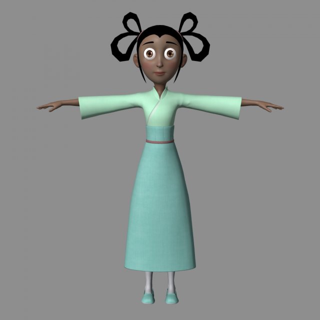 Cartoon girl Modelo 3D .c4d .max .obj .3ds .fbx .stl .blend 