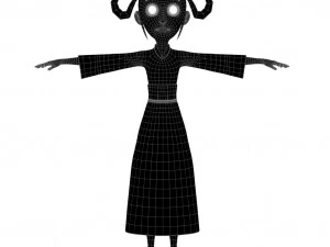 Cartoon girl 3D Model