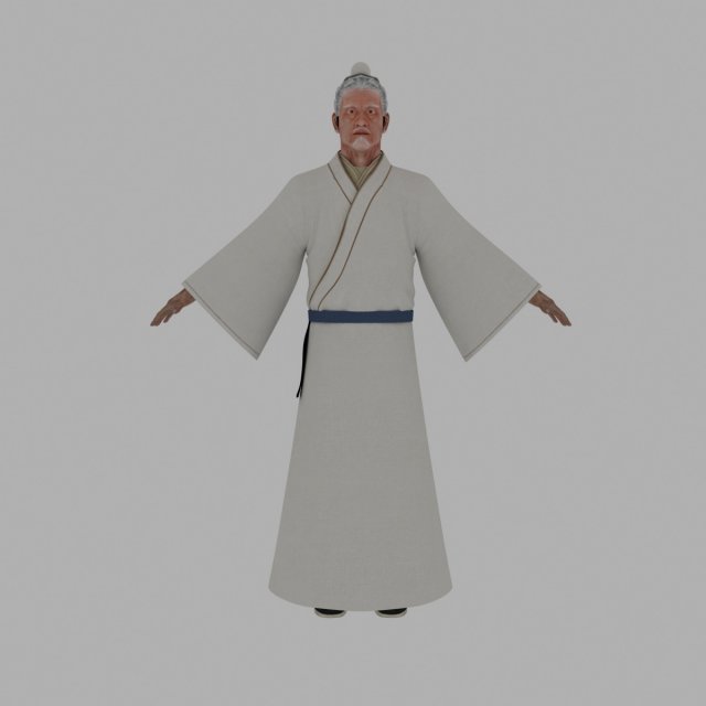 Taoist priest 3D Модель .c4d .max .obj .3ds .fbx .stl .blend 