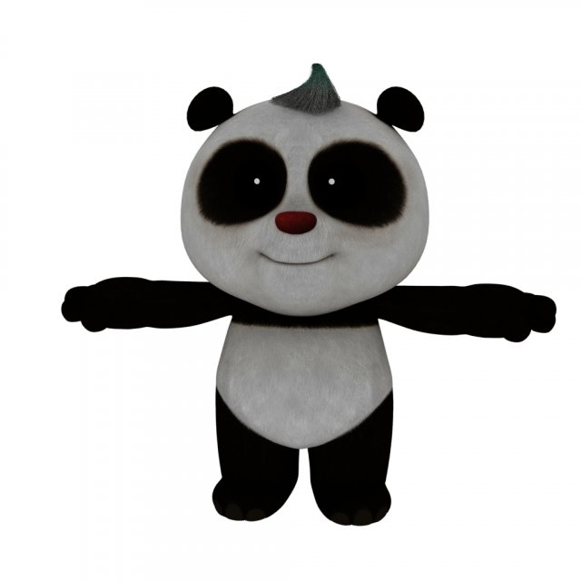Cartoon panda Modelo 3D .c4d .max .obj .3ds .fbx .stl .blend 