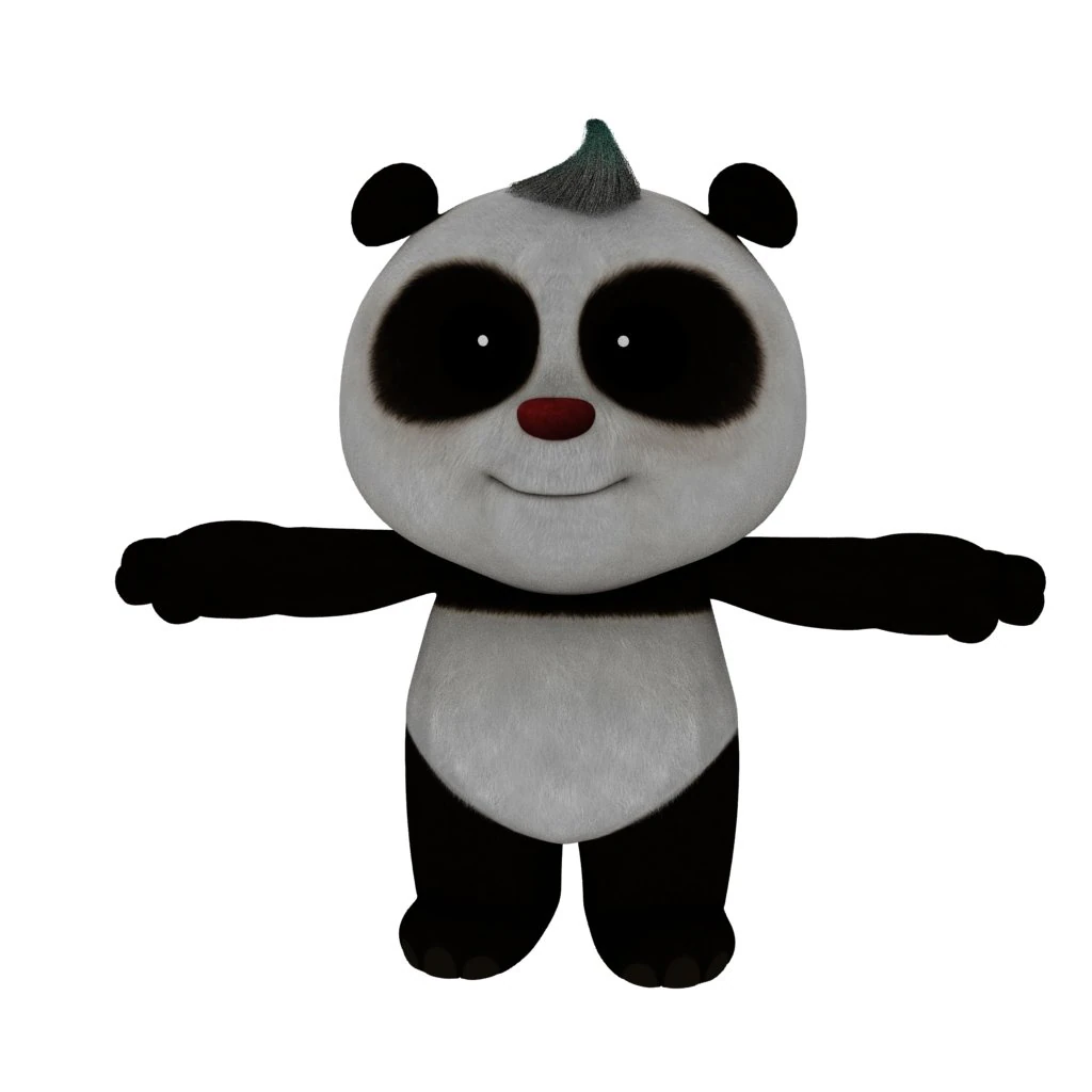 Cartoon panda 3D Model .c4d .max .obj .3ds .fbx .stl .blend 