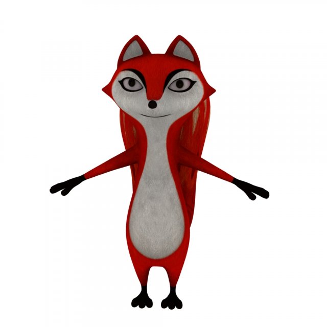 Cartoon fox 3D Model .c4d .max .obj .3ds .fbx .stl .blend 