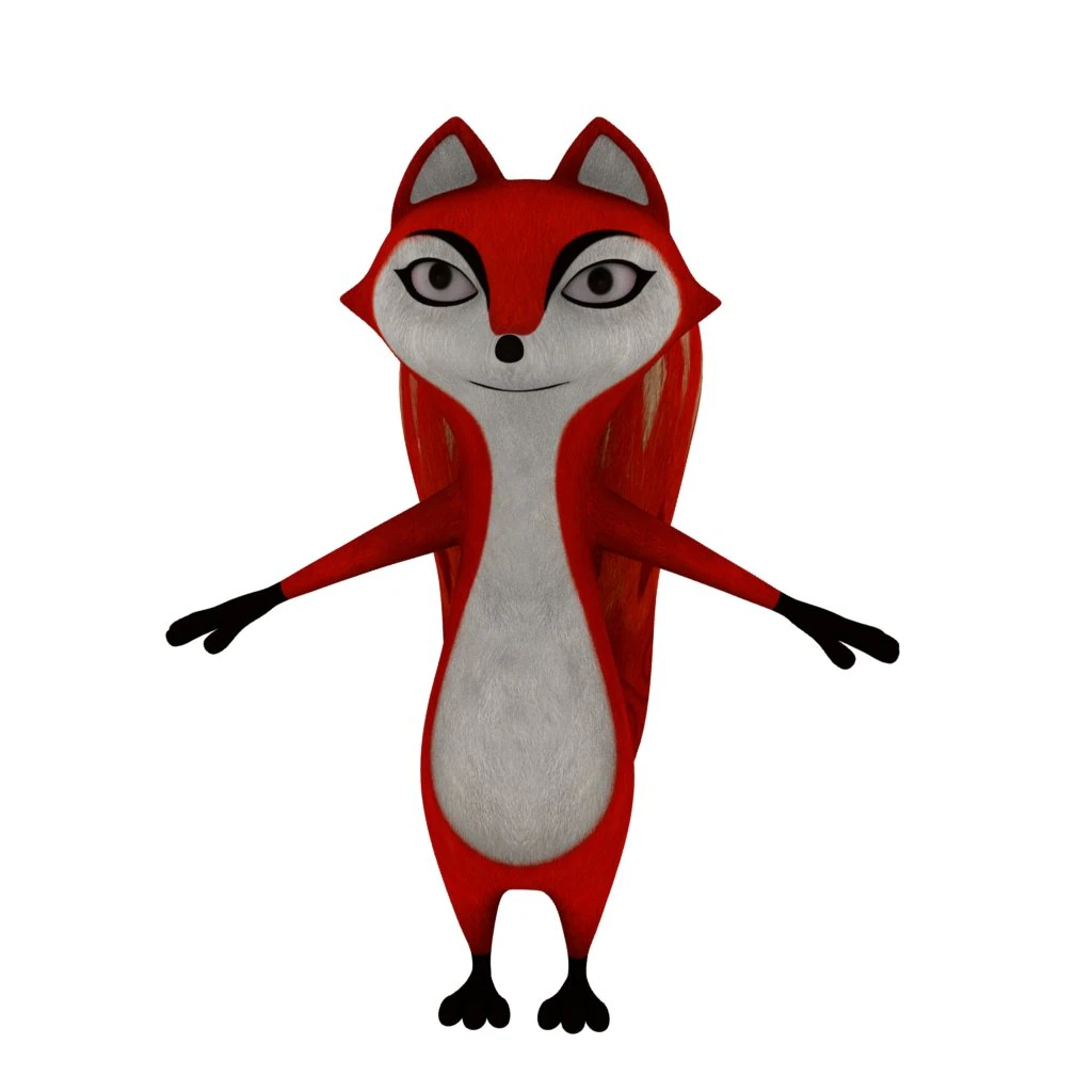 Cartoon fox 3D Model .c4d .max .obj .3ds .fbx .stl .blend 