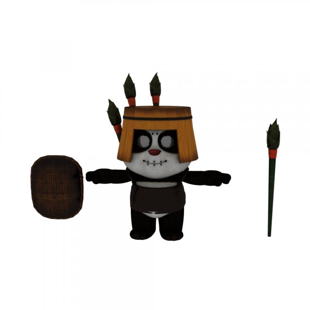 Cartoon panda Modello 3D .c4d .max .obj .3ds .fbx .stl .blend 