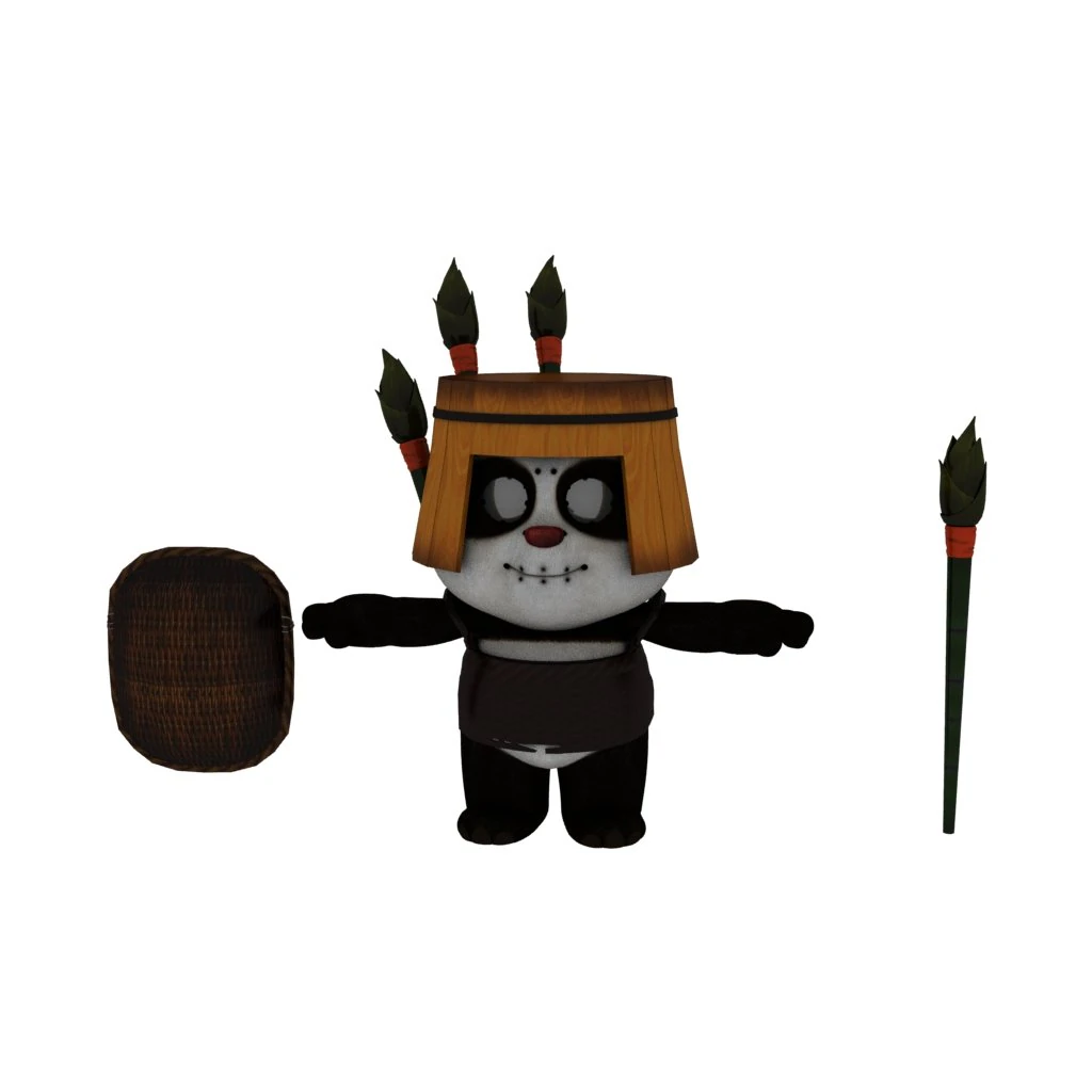 Cartoon panda 3D Model .c4d .max .obj .3ds .fbx .stl .blend 