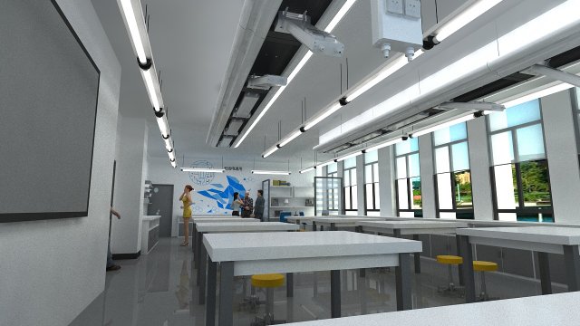 Classroom 3D Model .c4d .max .obj .3ds .fbx .stl .blend 