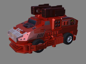 Char d&eacute;form&eacute; Modèle 3D