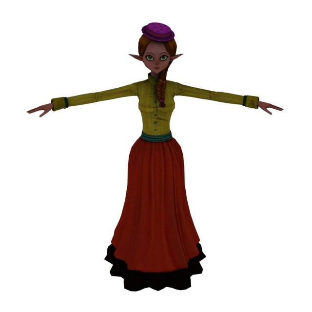 Cartoon girl Modèle 3D .c4d .max .obj .3ds .fbx .stl .blend 