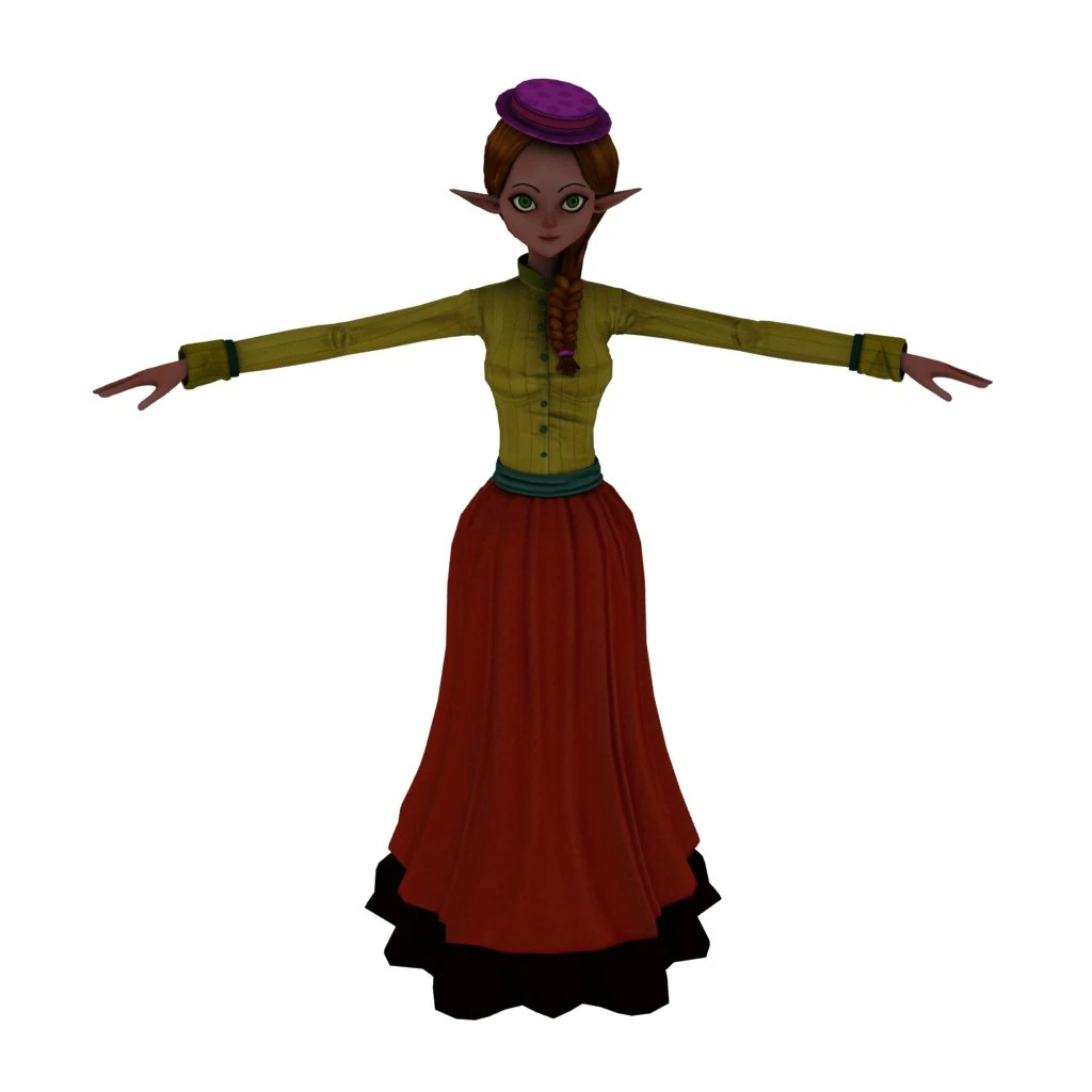Cartoon girl 3D Model .c4d .max .obj .3ds .fbx .stl .blend 