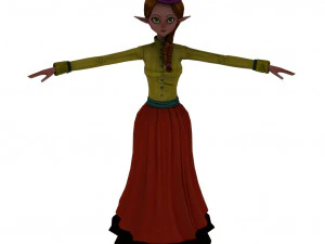 Tekenfilmmeisje 3D Model