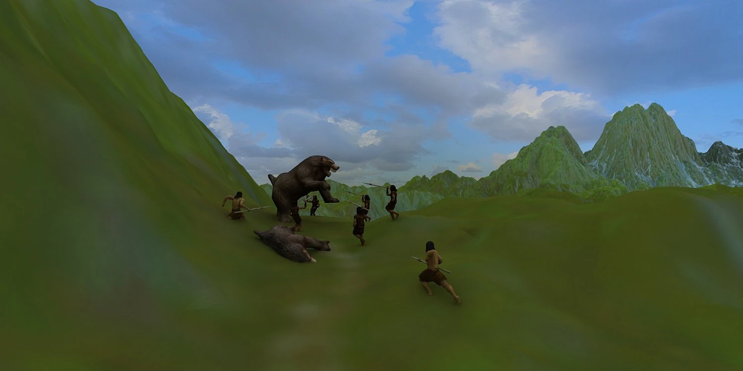 Primitive man hunting 3D Model .c4d .max .obj .3ds .fbx .stl .blend 