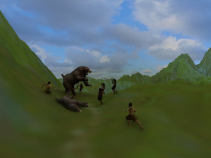 Primitive man hunting Modelo 3D