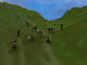 Primitive man hunting 3D Model