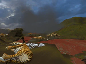 Primitive man hunting 3D Model