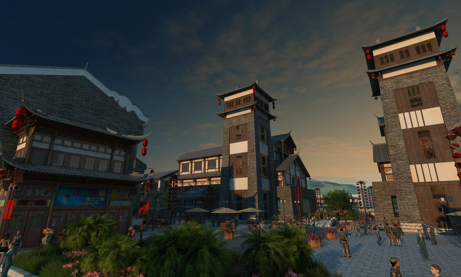 Ancient town 3D Model .c4d .max .obj .3ds .fbx .stl .blend 