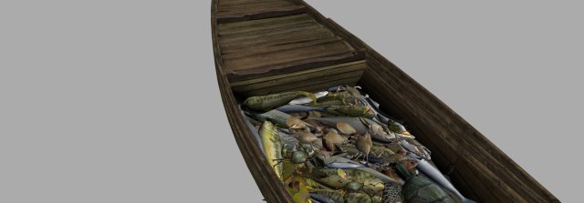 Fishing boat 3D Модель .c4d .max .obj .3ds .fbx .stl .blend 