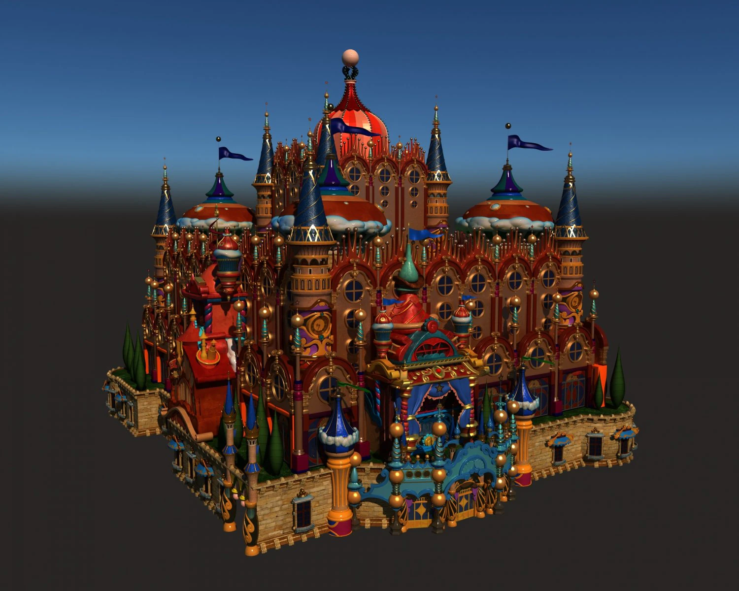 MultiMedia Drop Tower 3D Model .c4d .max .obj .3ds .fbx .stl .blend 