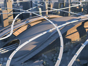 ciudad futurista Modelo 3D