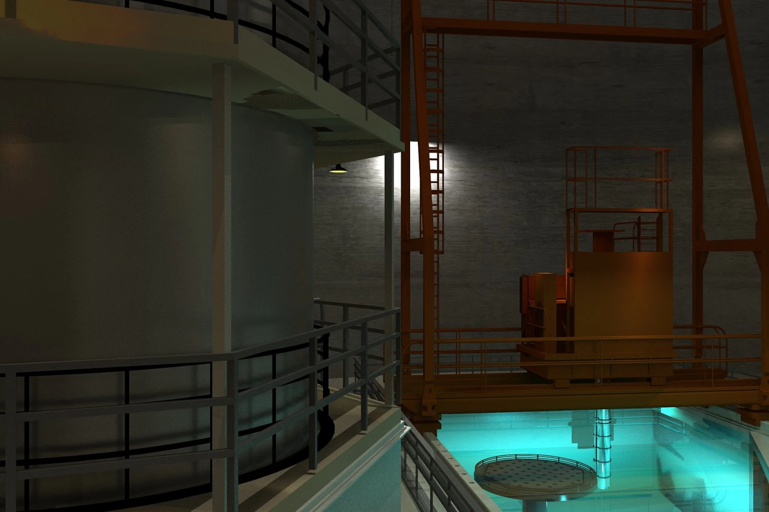 Nuclear facility 3D Model .c4d .max .obj .3ds .fbx .stl .blend 