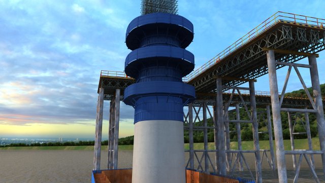 Bridge construction site Modello 3D .c4d .max .obj .3ds .fbx .stl .blend 