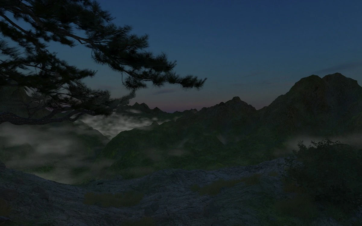 Mountain forest 3D Model .c4d .max .obj .3ds .fbx .stl .blend 