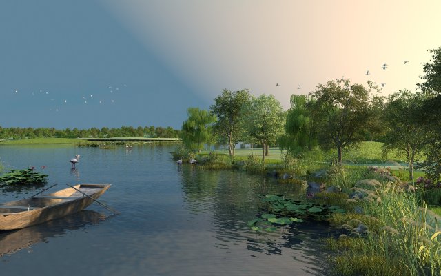 Lake Modelo 3D .c4d .max .obj .3ds .fbx .stl .blend 