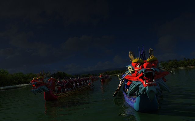 Dragon boat Modelo 3D .c4d .max .obj .3ds .fbx .stl .blend 
