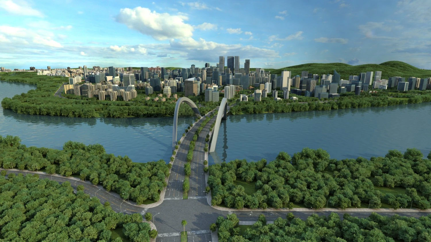 Cityscape 3D Model .c4d .max .obj .3ds .fbx .stl .blend 