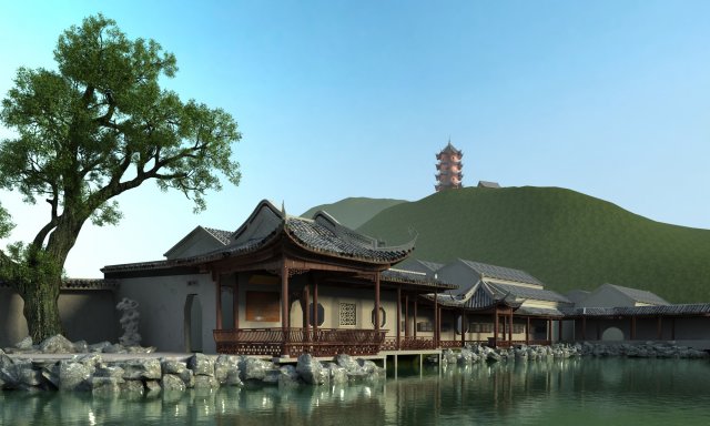 Ancient building 3D 모델 .c4d .max .obj .3ds .fbx .stl .blend 